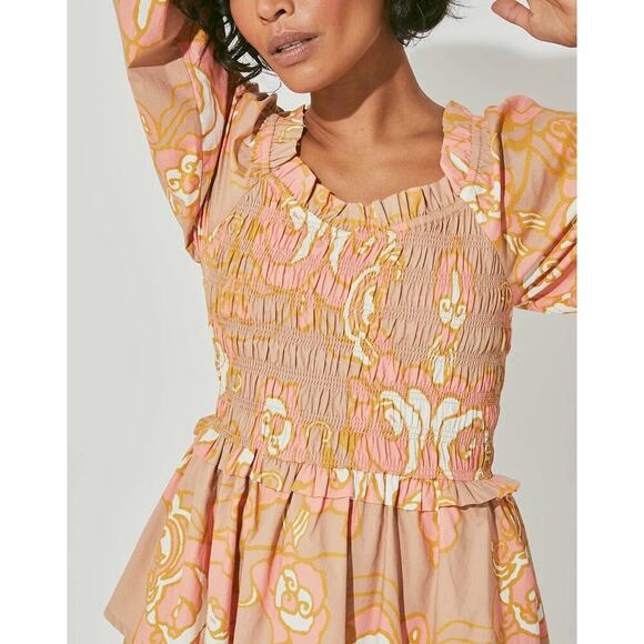 Cleobella Journee Mini Dress in Floral Abstract Rose Print Size XS - Picture 4 of 12